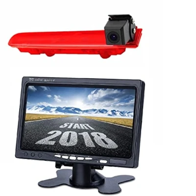Abbildung von Misayaee Auto Dritte Dach Top Mount Bremsleuchte Kamera Bremslicht Rückfahrkamera für VW T5 T6 Transporter/Caravelle/Multivan 2010 2018 + 7.0&quot; Zoll DVD Monitor TFT Bildschirm LKW KFZ LCD Display