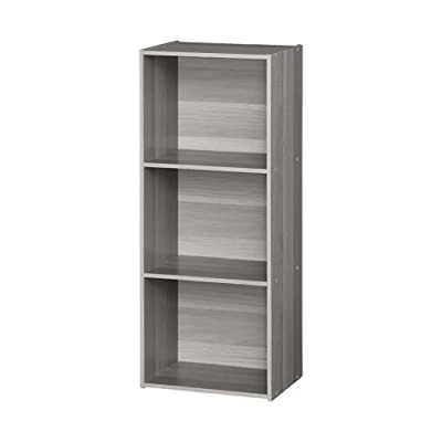 Abbildung von Iris Ohyama, Möbel, 3 Regalböden zur Aufbewahrung im Büro, Bibliothek, Stabil, Großes Fassungsvermögen, Multifunktional, Schlafzimmer, Wohnzimmer Office Basic Rack CX 3FN Graue Eiche