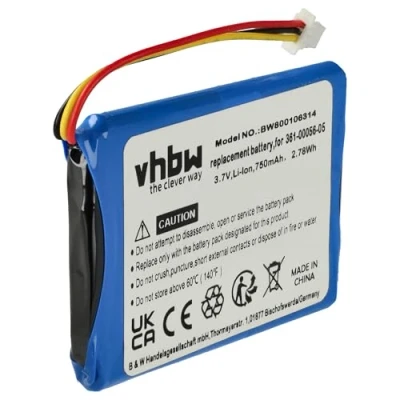 Abbildung von vhbw Akku Ersatz für Garmin 361 00056 05, 11 GPS Navigation Navi (750mAh, 3,7V, Li Ion)