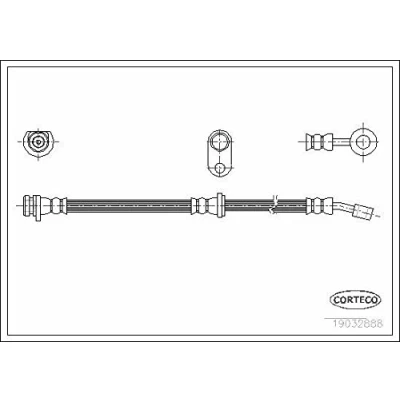 Abbildung von CORTECO 19032888 Bremsschläuche Hinterachse rechts 405 HONDA: ACCORD 6 Limousine, Coupe