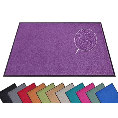 Abbildung von Hanse Home Fußmatte (S XXL) 60x90cm 12 Farben Fussmatte Outdoor Schmutzfangmatte Türmatte Waschbar &amp; Wetterfest rutschfest für Eingangsbereich Außenbereich Violett
