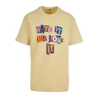 Abbildung von Upscale by Mister Tee HATE IT OR LOVE Tshirt print, Herren, Größe: Medium, Palemoss