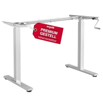 Abbildung von Exeta ergoM Schreibtischgestell höhenverstellbar mit Kurbel in weiß I Tischgestell von 73 121cm Höhenverstellbarer Schreibtisch manuell perfekt fürs Büro &amp; Homeoffice