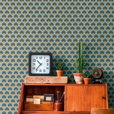 Abbildung von A.S. Création Vliestapete &quot;Retro Chic Grafik Tapete Mustertapete Retro 3D&quot;, matt, Vintage für Schlafzimmer Küche Wohnzimmer Design