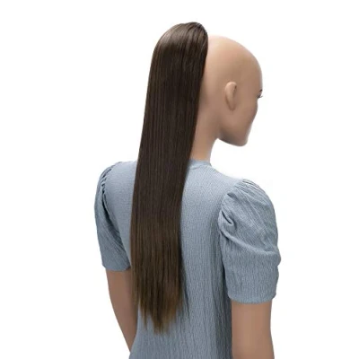 Abbildung von CAISHA 65cm Haarteil Mit Kordelverschluss Langhaar Zopf Pferdeschwanz Haarverlängerung Glatt Braun Mix PH621