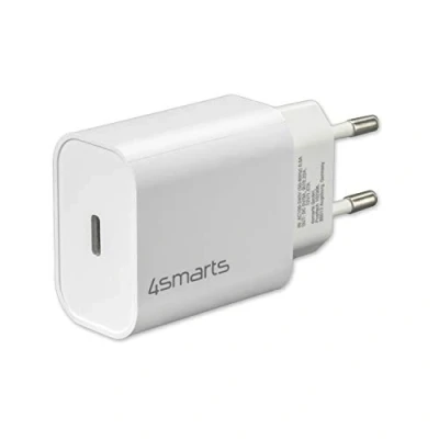 Abbildung von 4smarts Schnelllade Set 20W mit 1,5m Lightning Kabel f. iPhone Smartphone Ladegerät (150 cm für 11 12 13 14 Pro Max Mini SE iPad, Schnellladegerät Ladekabel USB C PD Schnelllader)