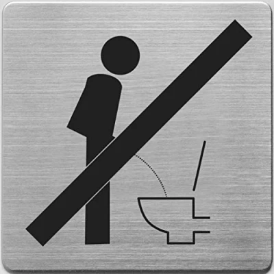 Abbildung von ALCO Albert 450 6 Piktogramm &quot;Bitte setzen&quot;, Edelstahl, 90 x mm