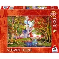 Abbildung von Schmidt Spiele Puzzle 1000 Teile Kapelle im Herbstzauber 59788, Puzzleteile