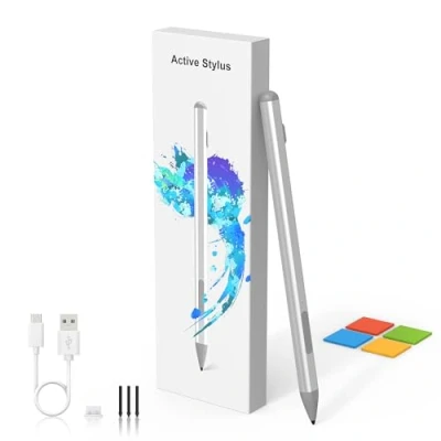 Abbildung von Surface Pen Stylus Stift mit 4096 Druckstufen, Radierer &amp; Rechtsklick, Palm Rejection Microsoft für Pro 11/10/9/8/7/6/5/4/3/X, Go/Laptop/Studio/Book