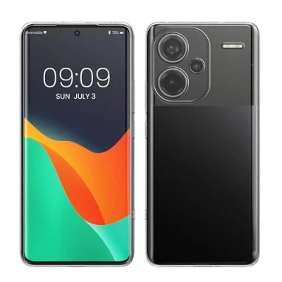 Abbildung von kwmobile Hülle kompatibel mit Xiaomi Redmi Note 13 Pro+ 5G / Pro Plus Silikon Handyhülle Transparent Handy Case in