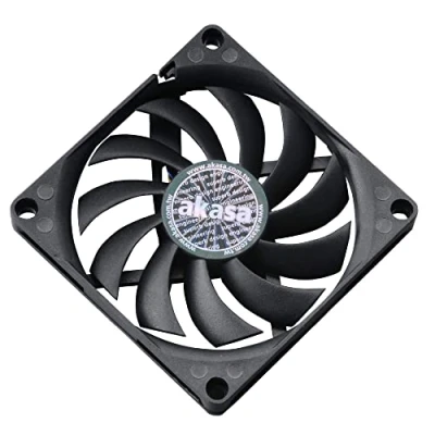 Abbildung von Akasa Slimfan, 80mm PWM Gehäuselüfter, 4 pin PC Lüfter, Schwarz, Passend für HTPC und Slim System, AK FN076