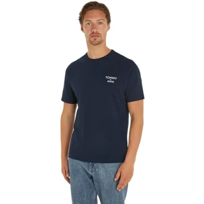 Abbildung von Tommy Jeans TEE Tshirt basic, Herren, Größe: Small, Dark night navy