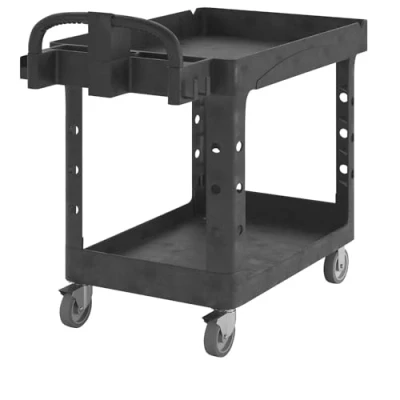 Abbildung von Rubbermaid Commercial Products Medium Lipped Shelf Heavy Utility Cart Black