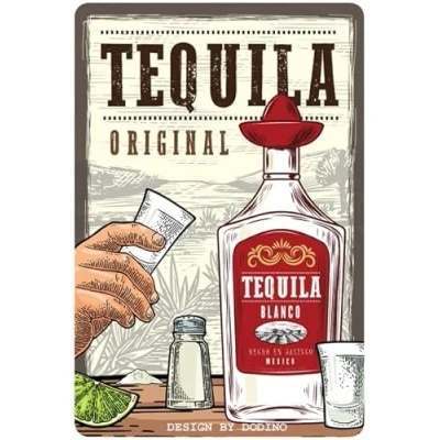 Abbildung von DODINO 20x30cm retro blechschilder TEQUILA Bar Deko Cocktail Schild als Geschenk, Küche Dekoration