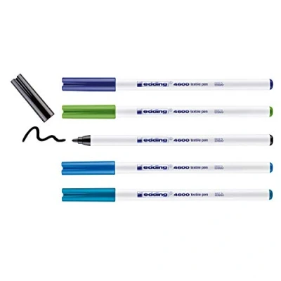 Abbildung von edding Textilmarker Textilstifte Set Brilliant Colours 4600, 5er