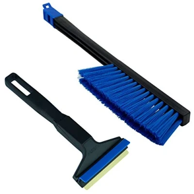 Abbildung von Set Murska Eiskratzer Messing mit Besen Auto + Schneebesen Winter Scheibenkratzer Schnee Schneefeger Schneebürste (Set L&amp;P A053 A059 Schwarz Blau)