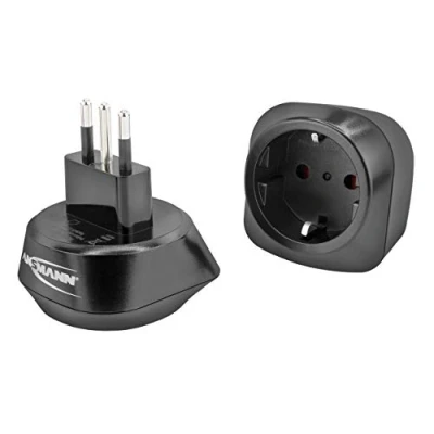 Abbildung von ANSMANN Reiseadapter Italien Schuko Reisestecker mit Schutzklasse 1 &amp; 2 Travel Adapter für Reisen nach Albanien Äthiopien Chile Syrien Malediven San Marino etc.