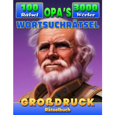Abbildung von Opas Wortsuchrätsel Großdruck Rätselbuch: Wortsuche für Erwachsene und Senioren in Großer Schrift. 100 Rätsel. Rätselhefte Senioren.