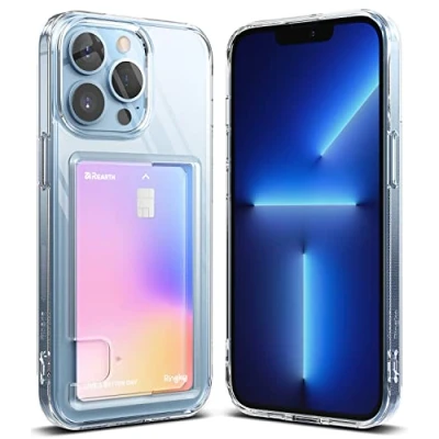 Abbildung von Ringke Fusion Card Kompatibel mit iPhone 13 Pro Hülle, HandyHülle Kartenhalter, Transparent Dünne Kartenfach Case Clear