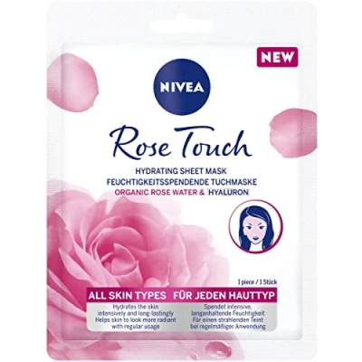 Abbildung von NIVEA Rose Touch Feuchtigkeitsspendende Tuchmaske (1. St.), Gesichtsmaske für intensive, langanhaltende Feuchtigkeit, Feuchtigkeitsmaske mit Bio Rosenwasser und Hyaluron