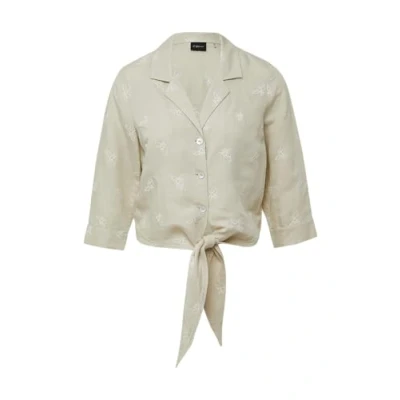 Abbildung von s.Oliver Black Label Croppedaus Hemdbluse, Damen, Größe: 40, Helles beige