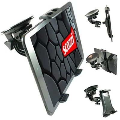 Abbildung von scozzi Tablet Halterung Auto (9cm Saugnapf) Scheibe Halter zB kompatibel mit Apple iPad,Lenovo,Samsung Galaxy Tab S9 S8 S7 S6 S5e A7 A E P12 P11 Yoga 13 11 M10 M8 FE Lite Air Mini Plus Pro