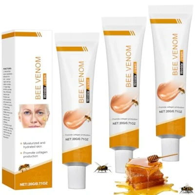 Abbildung von Bienengiftsalbe Bienengift Faltencreme 3 Stück 20g Anti Falten Creme, Feuchtigkeitscreme für Gesicht und Hals Alle Hauttypen