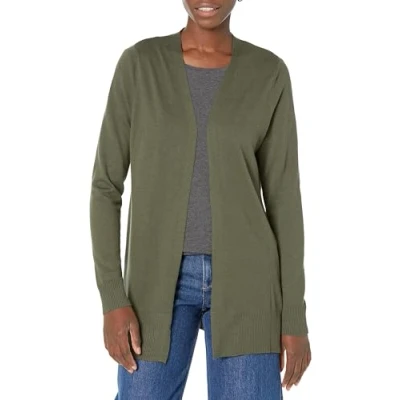 Abbildung von Amazon Essentials Damen Leichte Strickjacke, Vorne Offen (Erhältlich In Übergröße), Olivgrün, S