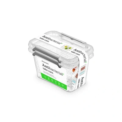 Abbildung von Orplast OR 3022 NanoBox 2 x 650ml Set Antibakterielle Aufbewahrungsbox Kühlschrankbox Lebensmittelbox Medikamentenbox Arzneibox Hygienisch Nanosilber Behälter Steril Box, Transparent
