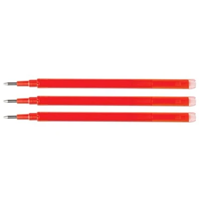 Abbildung von Q CONNECT Gel Kugelschreiberminen Löschbarer 1,0 mm Farbe: Rot / 3 Stück (3er Pack)/ Kugeldurchmesser: 1,00 mm/Strichstärke: 0,7