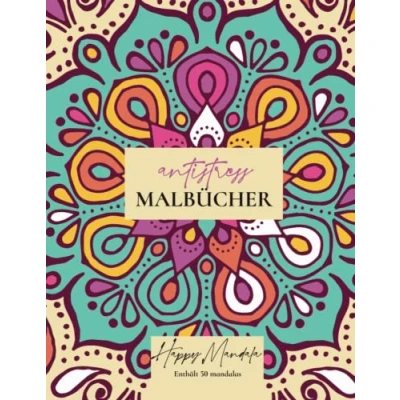 Abbildung von Antistress Bücher mit 50 Mandala: Malbuch für Erwachsene und Jungen, um Angstzustände Stress zu reduzieren glückliche Mandala