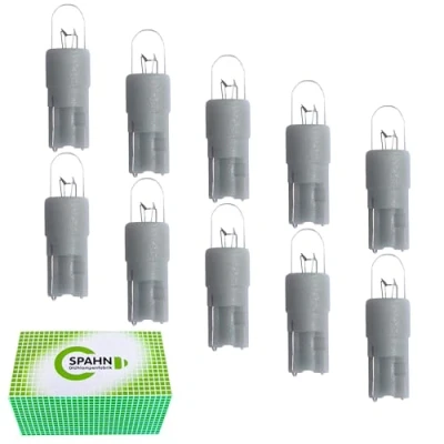 Abbildung von Spahn 10 Stück Glühlampe 12V 0,5W W2x4,6d Kunststoffsockel Glühbirne Lampe Birne 12Volt 0,5Watt in grau Tacholampe Tachobeleuchtung Instrumentenbeleuchtung Instrumententafelbeleuchtung