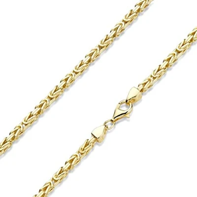 Abbildung von Materia Königskette Gold Herren Halskette 3mm K112, massives 925 Sterling Silber, vergoldet