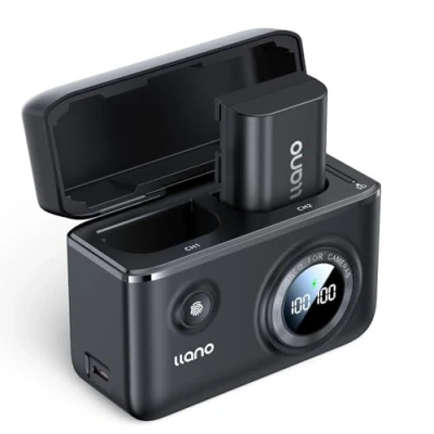Abbildung von llano LP E6NH E6P 18 W Dual Akkuladegerät Akku für Canon EOS R5, R6 Mark II, 5D 6D 7D II III IV, 5Ds, 60D, 70D, 80D, 90D, intelligentes Digitaldisplay, magnetische Schnappabdeckung (1 Akku)