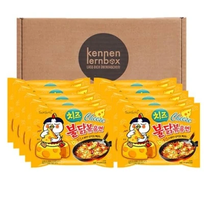 Abbildung von Kennenlernbox 10er Buldak SAMYANG Hot Chicken Ramen 2x 5er Pack Käse Angebot MhD 10.12.24