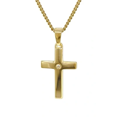 Abbildung von trendor 35799 Gold Kreuz 585 mit 40 cm goldplattierter Kette