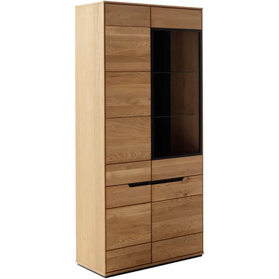 Abbildung von Vitrine mit Glastür Wildeiche teilmassiv geölt 93 cm ARAYA
