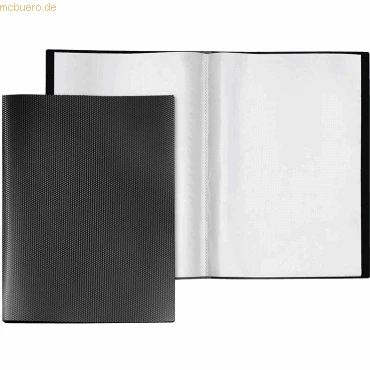 Abbildung von VELOFLEX 4430480 Sichtbuch Diamond, DIN A3, geprägtes PP, Sichtmappe, Dokumentenmappe, 30 Klarsicht Hüllen, schwarz