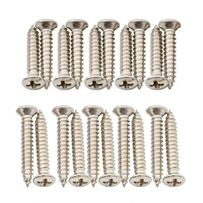 Abbildung von Musiclily Ultra 2,5x15mm und 2,5x18mm Edelstahl Humbucker Rahmen Schrauben für E Gitarre Bass, Nickel (20er Set)