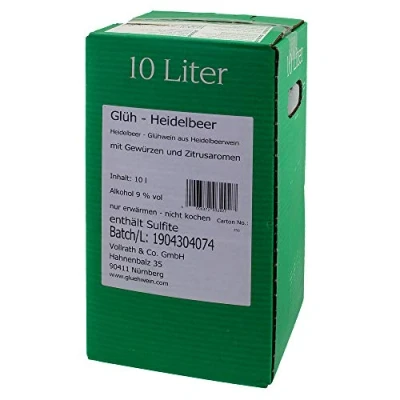 Abbildung von Vollrath Glüh Heidelbeer Glühwein aus Heidelbeerwein 10 Liter Bag in Box