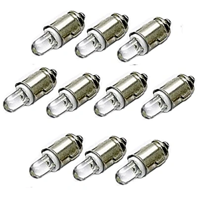 Abbildung von LED Mafia 10x BA7S 12V weiß blau rot grün gelb Halogen Tachobeleuchtung Tacho Instrumentenbeleuchtung Cockpit (weiß)