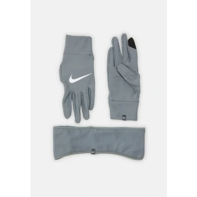 Abbildung von Nike Performance Womens Essential Running Headband AND Glove SET Ohrenwärmer, Damen, Größe: M/L, Smoke grey/particle grey/silver