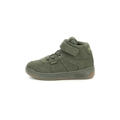 Abbildung von Kickers Sneakers Hautes CUIR Kickalien Lauflernschuh für Kinder, Größe: 32, Kaki Schuhe