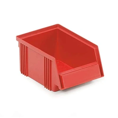 Abbildung von Treston 1015 5 Sichtlagerkästen stapelbar für Industrie Lagersystem, 60 Stück rot 105 x 165 75 mm