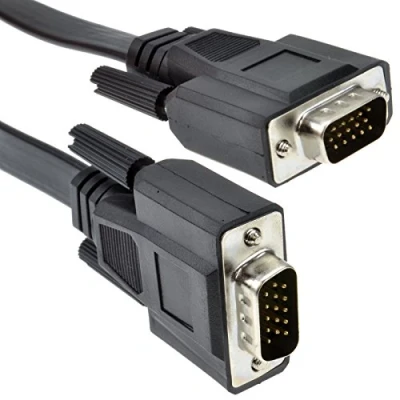 Abbildung von kenable Flach 15 Polig VGA Kabel Für PC Laptop Zum Monitore oder TV Männlich 2 m [2 Meter/2m]