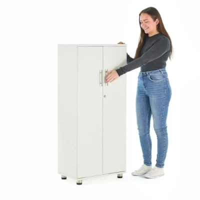 Abbildung von MMT Furniture Designs Aufbewahrungsschrank, Parkett, weiß, 55cm x 35cm 125cm
