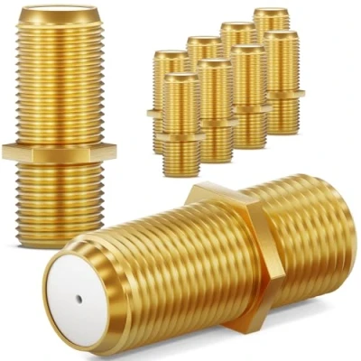 Abbildung von HB DIGITAL 10x F Verbinder Buchse/Buchse Vergoldet HQ für Stecker jeder Größe 4 8,2mm Koaxial Antennenkabel Sat Kabel BK Anlagen