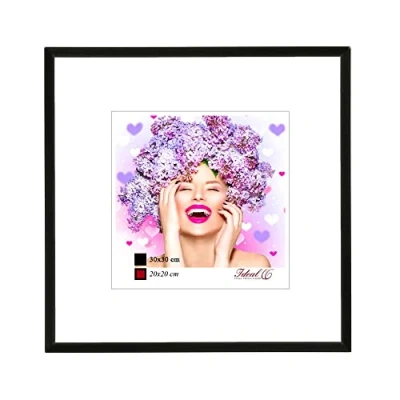 Abbildung von Photo Style Kunststoff Bilderrahmen quadratisch Foto Rahmen Picture Frame Collage: Farbe: Schwarz Format: 50x50