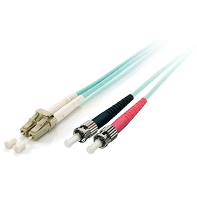Abbildung von Equip LWL Patchkabel Glasfaserkabel LC &gt;ST 50/125mμ 10.00m Multimode Duplex Türkis Polybeutel