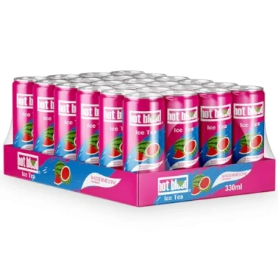Abbildung von Hot Blood Eistee Wassermelone, 24er Pack, inkl. Pfand EINWEG (24 x 330 ml) Steam Time ThankYou
